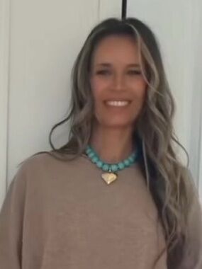 Turquoise Beaded Necklace with Gold Heart Pendant